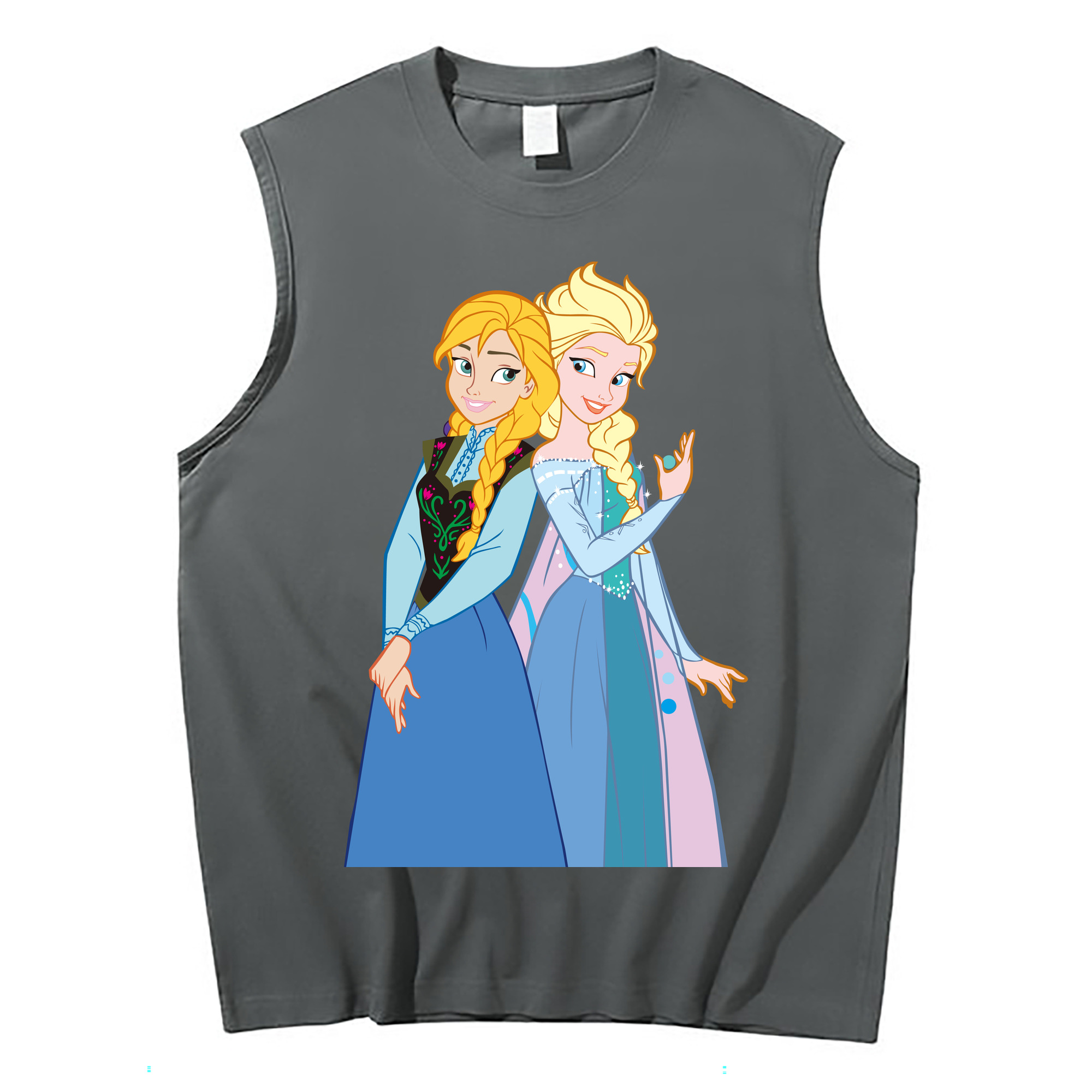 （画像用） アナと雪の女王 アンナ エルサ Frozen Anna Elsa コットン100％タンクトップ（フロントプリント）